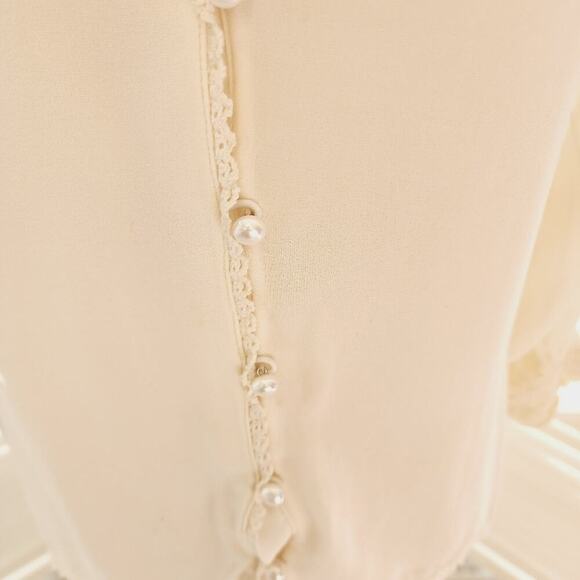 ALICE & OLIVIA CREAM LACE BUTTON DOWN SIZE MED - Picture 3 of 7